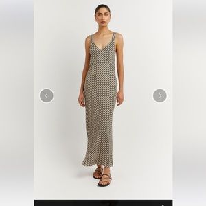 DISSH MARLOW BEIGE GEO SLIP MIDI Dress